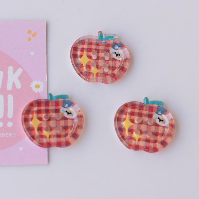 10Pcs 25mm Cute Fruit Shape Plastic Buttons for Clothing Coat Suit Jacket Scrapbooking DIY Crafts Handmade Decorations