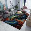 1PC Blue Dragon Coiled In Forest Print Carpet Rug for Living Room Bedroom Sofa Doormat Home Decor Non-slip Floor Mat
