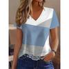 Women's Fashion Women's Street Women's V-neck Short Sleeved T-shirt