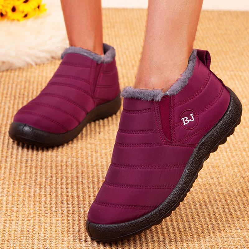 Snow Boots Woman Keep Warm Shoes Woman Slip On Ladies Shoes Flat Ankle Boots Waterproof Couple Soft Botas Mujer Winter Boots
