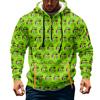 Men's Christmas Print Hooded Half-Zip Casual Sports Sweatshirt