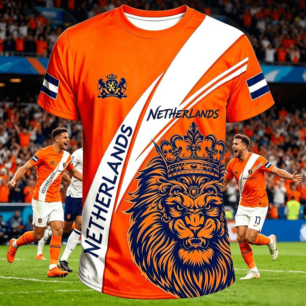 Summer Dutch Football Jersey Men 3D T-Shirt Jersey Soccer Fashion Print Casual Women Short Sleeve Men's Sports Tee Shirt