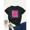 Women's Plus Size Letter Print Casual Crew Neck Tee