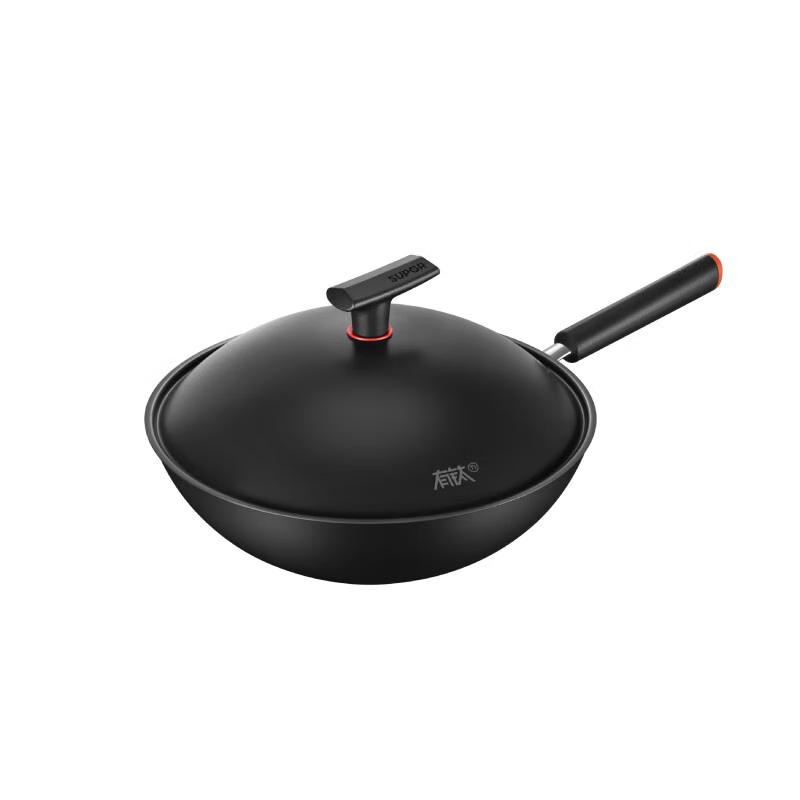 Supor Non-stick Titanium Refined Iron Wok with Lid