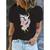 European Sizes Women'S Casual Crew Neck T-Shirt with Artistic Design - Short Sleeve Summer Top