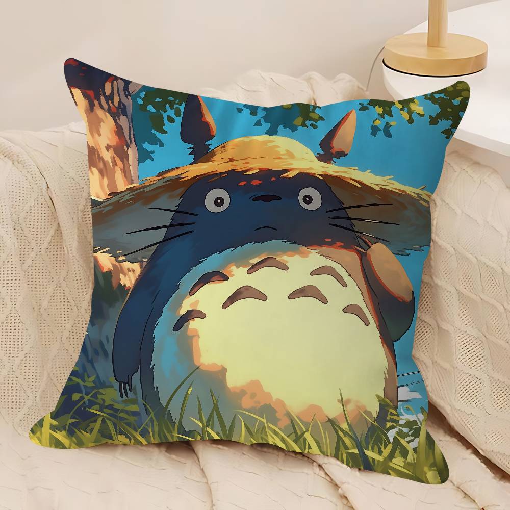 Anime M-Mein Nachbar Totoro Ahornblatt Design Kissenbezug Fröhliche Herbsternte Deko Feiertagsdeko Kissenbezug