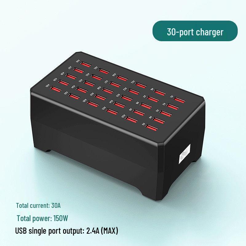 High-Power USB Multi-Port Charging Station - Desktop Mobile Charger & Power Strip