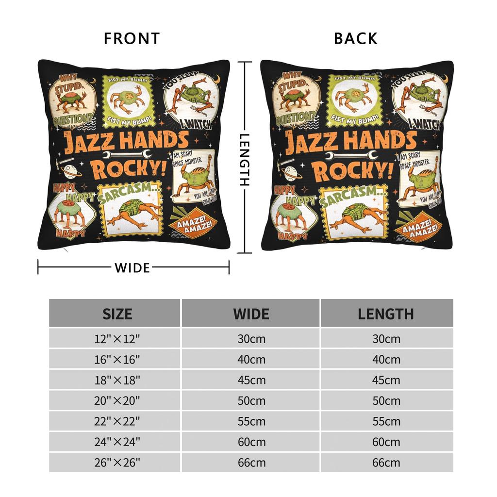 Decorative Pillow Cover Jazz Hands Rocky Project Hail Mary Book Amaze Merch Home Throw Pillow Case Cover Zipper Multiple Sizes