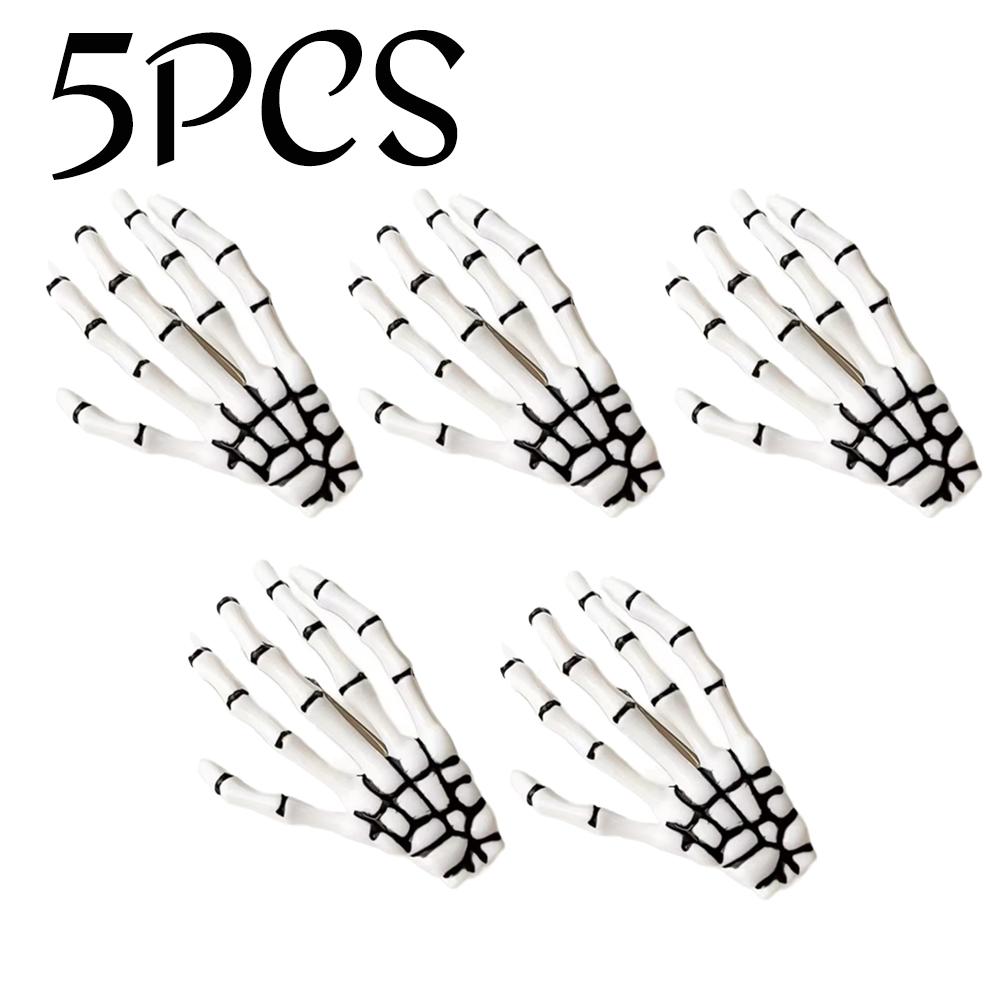 1-11pc Skeleton Hands Bone Claw Hair Clip Halloween Punk Scary Ghost Hand Hairpin Horror Party Girl Hairstyling Costume Decor