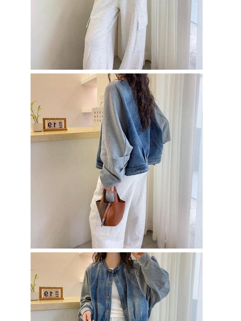 Stylowy Damski Look Dwuczęściowy Dżinsowa Kurtka - Europejska Kolekcja Wiosenna 2025, Luźny Modny Top.