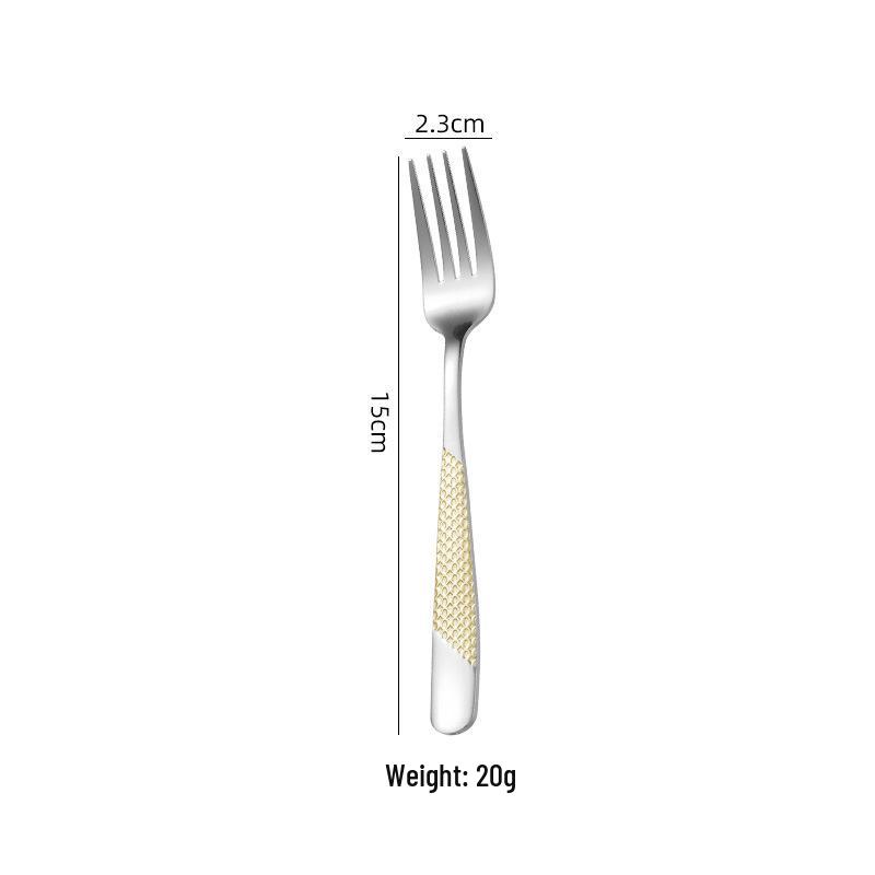 Star Diamond Stainless Steel Cutlery Set: High-end Steak Knife, Fork, Spoon, Tea Spoon, Tea Fork for Western Cuisine