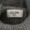 CELINE Gray 2A85T419P Turtleneck Cropped Cashmere Knit Sweater tops XS grayUsed