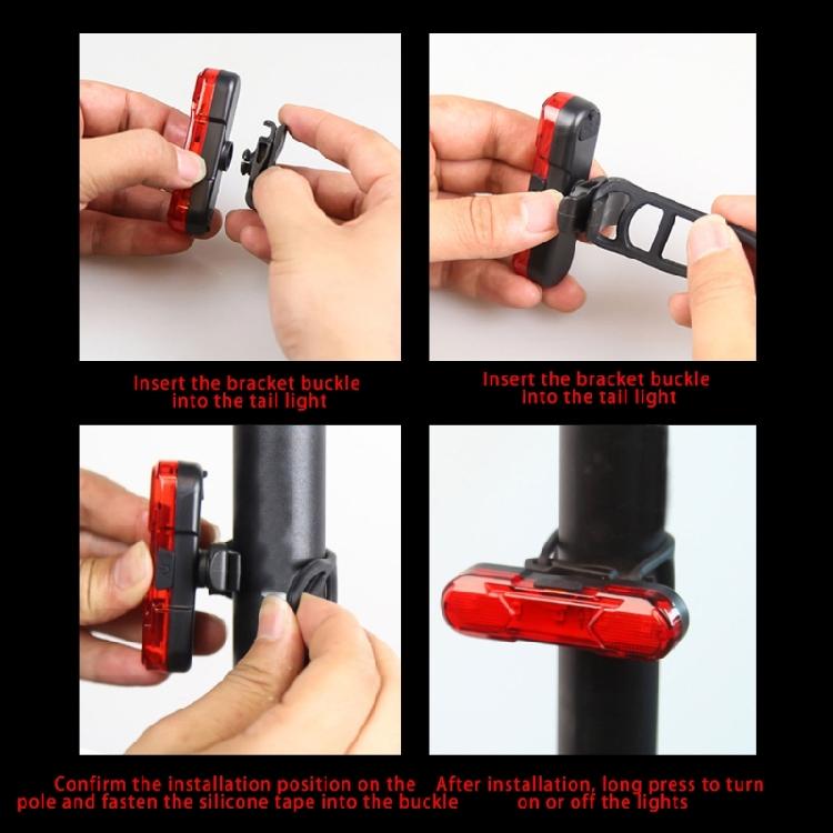 Road Bike Cycling Safety Warning Lamp Rechargeable Bike Tail Light Mountain Bike Rear Lights Cycling Safety Warning Lamp