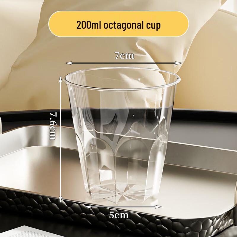 

Transparent Thickened Disposable Octagonal Cups