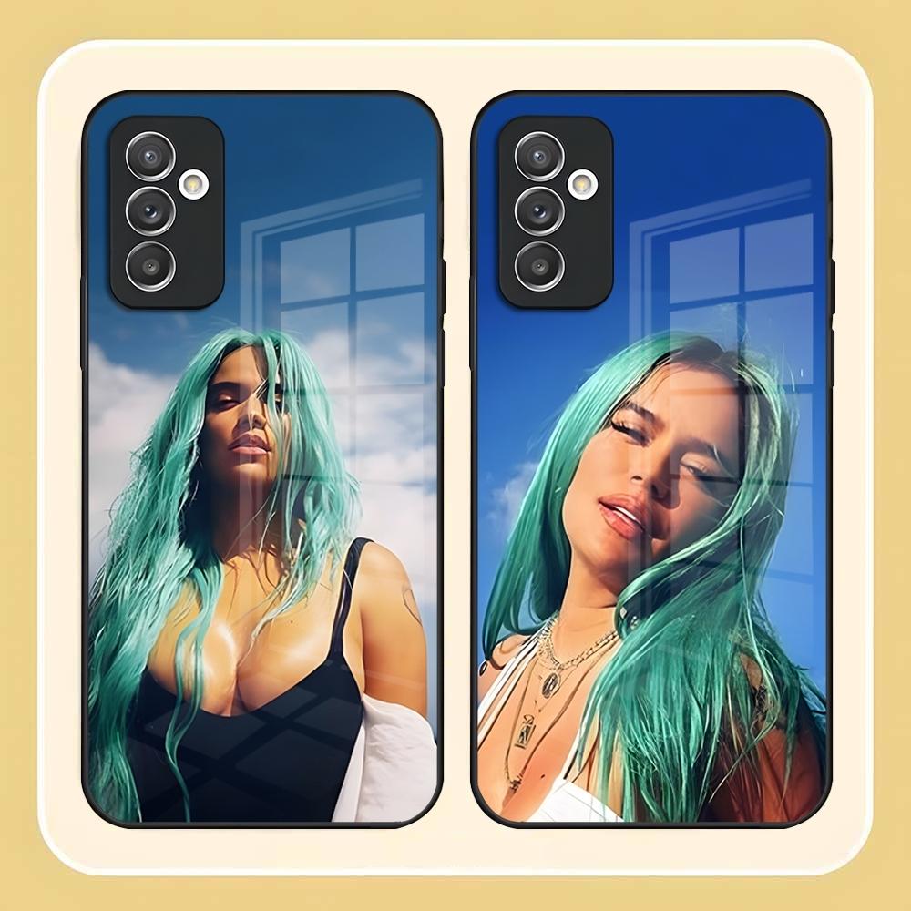 Fashion Karol G Phone Case For Samsung S24 Ultra S23 S22 S20 Fe S21 Plus A54 A34 A24 A53 A13 A16 Glass Back Cover