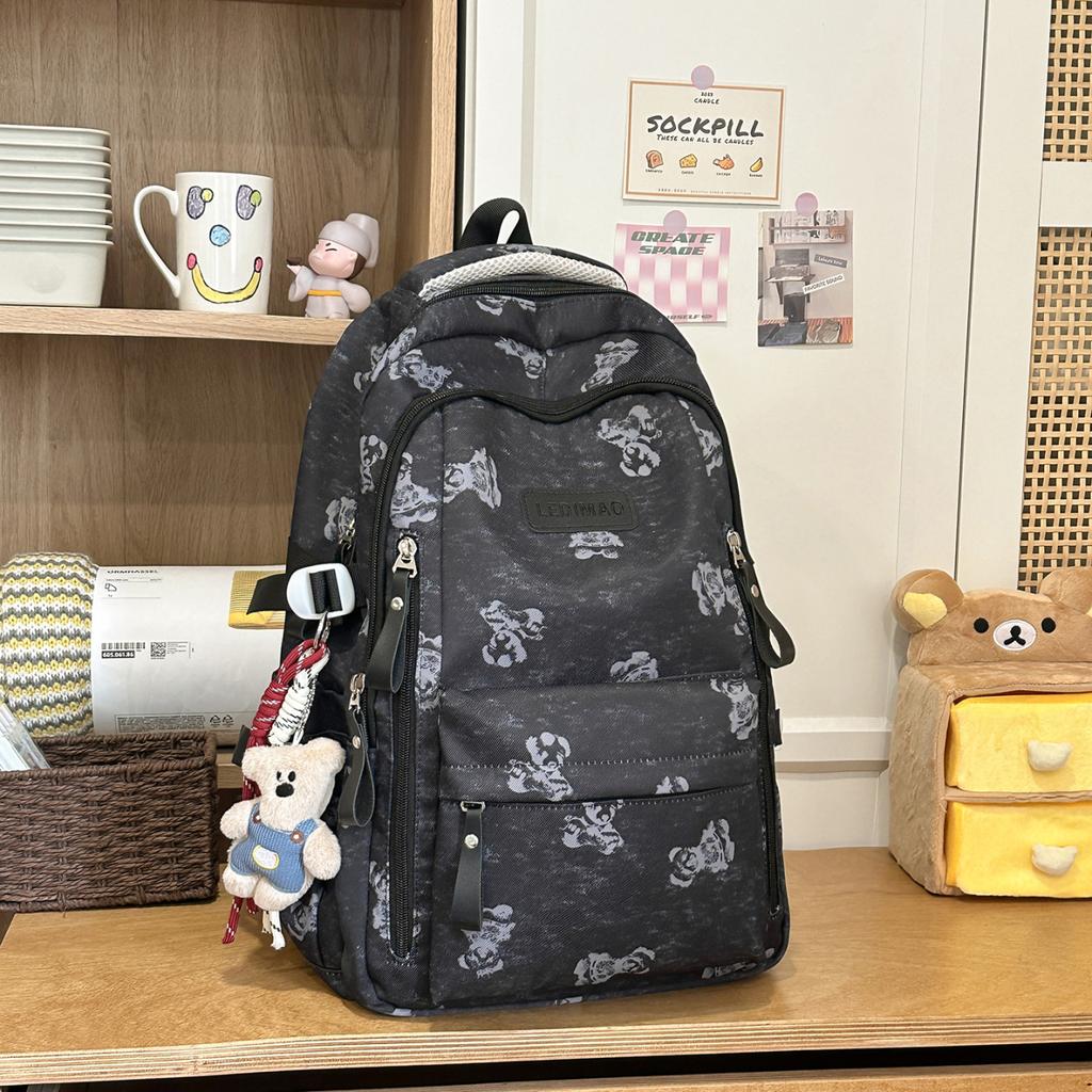 Schoolbag High-value campus student schoolbag Korean version floral student schoolbag Large capacity student schoolbag Wear-resistant practical b