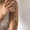 Simple Handmade Woven Beaded Phone Chain Personality Trendy Pearl Flower Phone Accessory Pendant