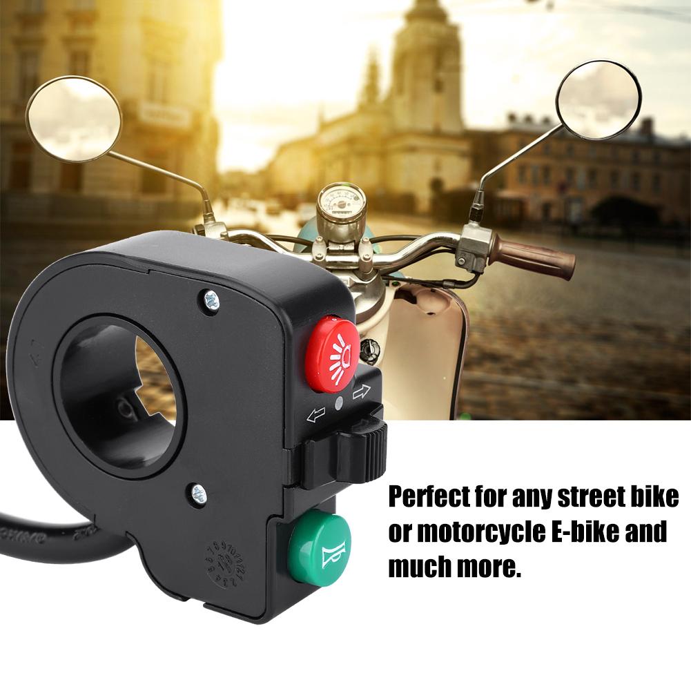 Pulsante Interruttore Luce Clacson Freccia 3 in 1 per Mountain Bike E-bike Scooter Elettrico DK15