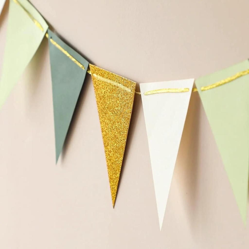 16Pcs Pull The Flag Background Dcoration Triangular Flags Baby Bride Gift Party Birthday Party Decoration Wedding Party Banner