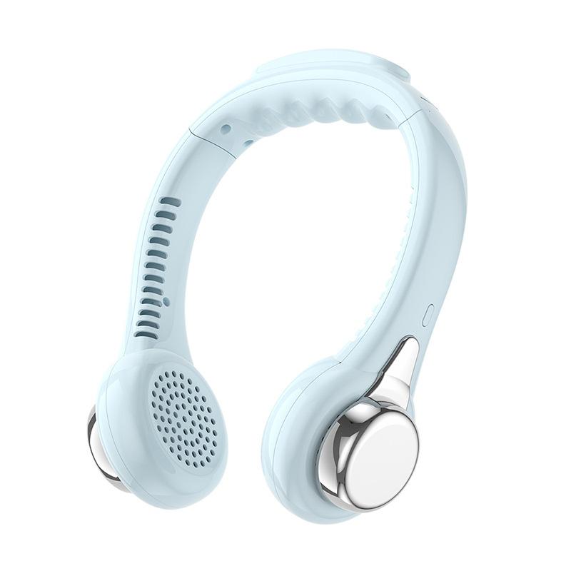 Portable Hanging Neck Fan Creative Earphone Shape 3 Adjustable Gears Rechargeable Fan Ideal Graduation Gift for Summer