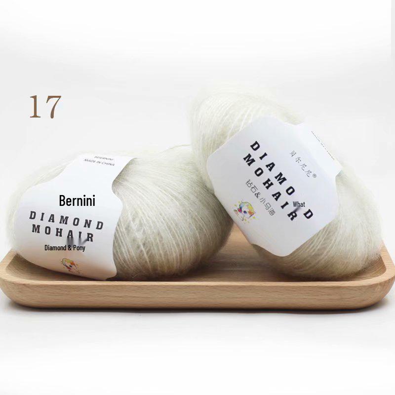 Diamond Pony Mohair Long Pile Fine Yarn for Hand Knitting & Crochet - Perfect for Shawls, Coats, Hats, and Scarves.
