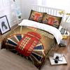 Red telephone box motif. Bedding sets Duvet cover sets Duvet covers Pillowcases(1*Duvet Cover 2*Pillowcases without duvet insert)