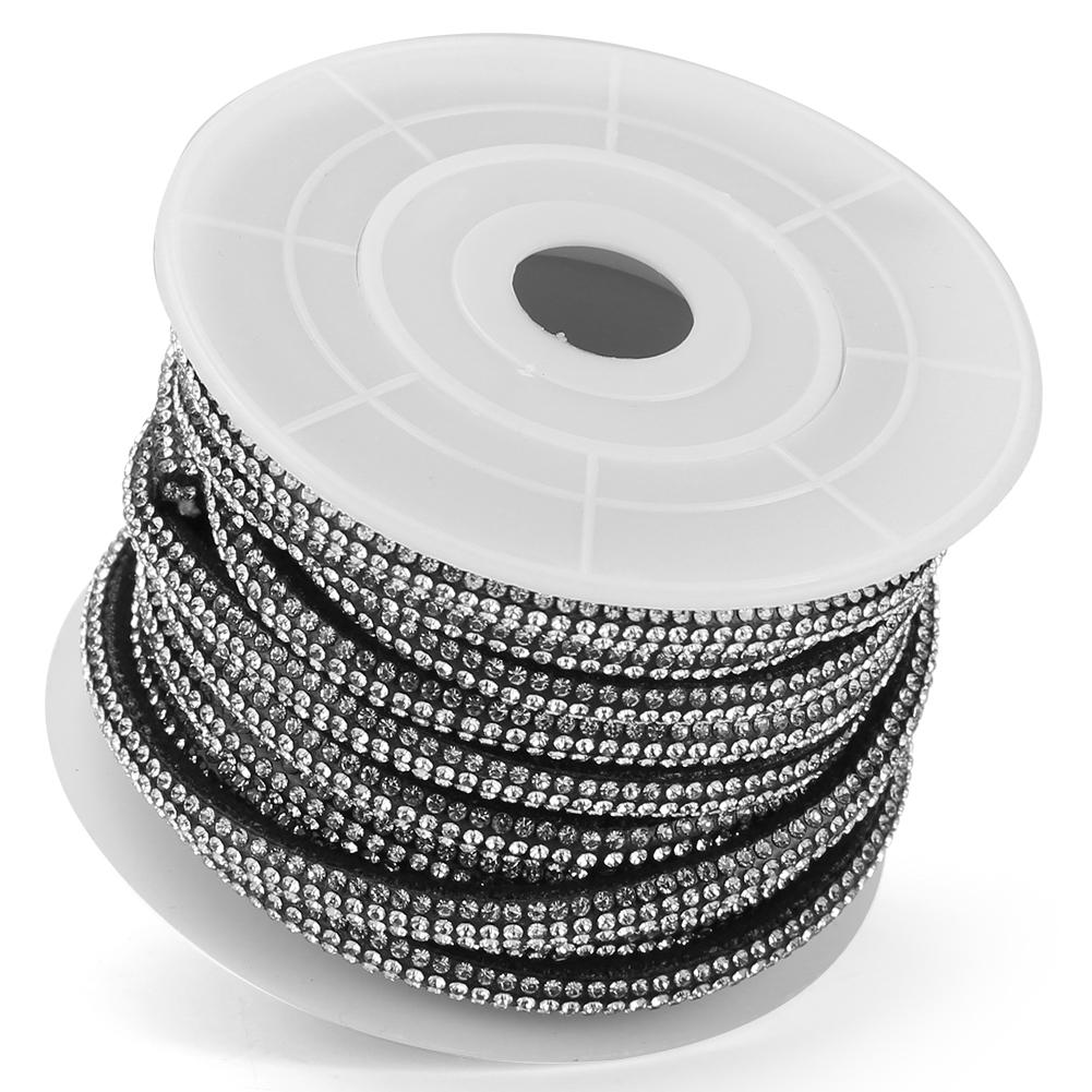 5 Yards Rhinestones Chain Crystal Rhinestones Ribbon DIY Clothing Decoration AccessoriesBlack