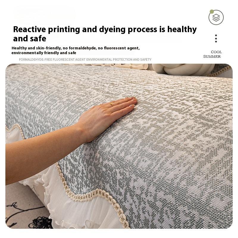 Summer Cold Sofa Cushion Cool Feeling Cushion Ice Silk Non-Slip Leather Sofa Cover Light Luxury Advanced Cover