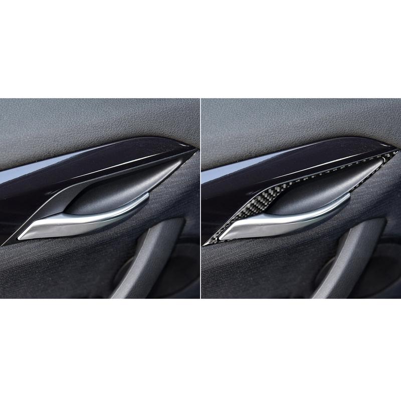 For BMW X1 E84 2013 2014 2015 Real Carbon Fiber Sticker Door Switch Handle Panel Trim Frame Car ide decorative Accessories