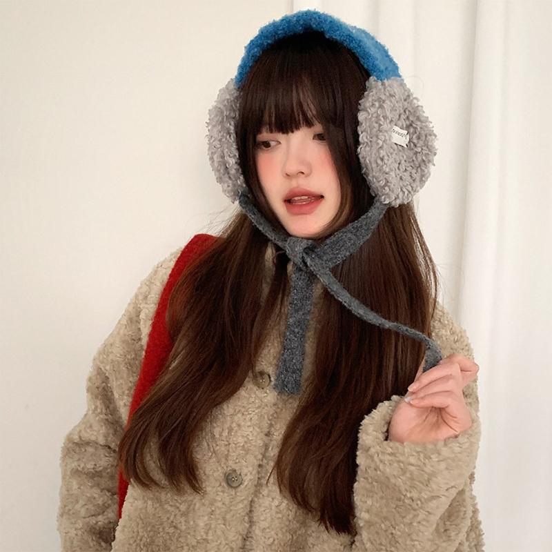 Fashion Cute Rolled Plush Earmuffs For Women New Winter Style For Outdoor Cold Protection Thickened Warm Earmuffs With Straps