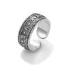 Adjustable Sterling Vintage Tibetan Mantra Ring Men Women Geometric Ethnic Style Lucky Charm Band