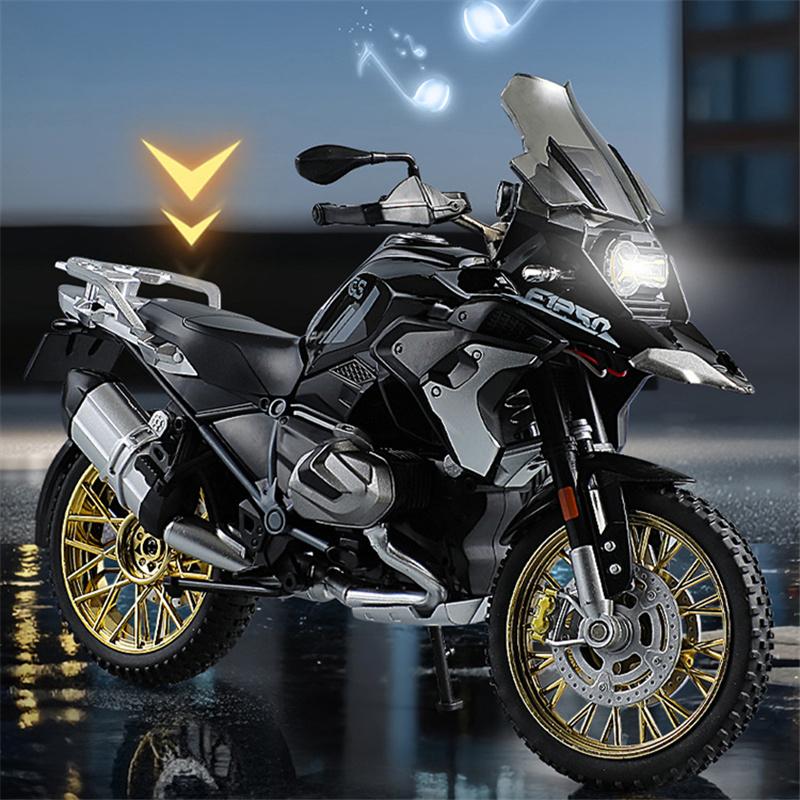 1/10 R1250 Gs Adv Lega Corsa Moto Diecast Metallo Strada Sportiva Moto Modello Suono E Luce Giocattolo Bambini Regalo