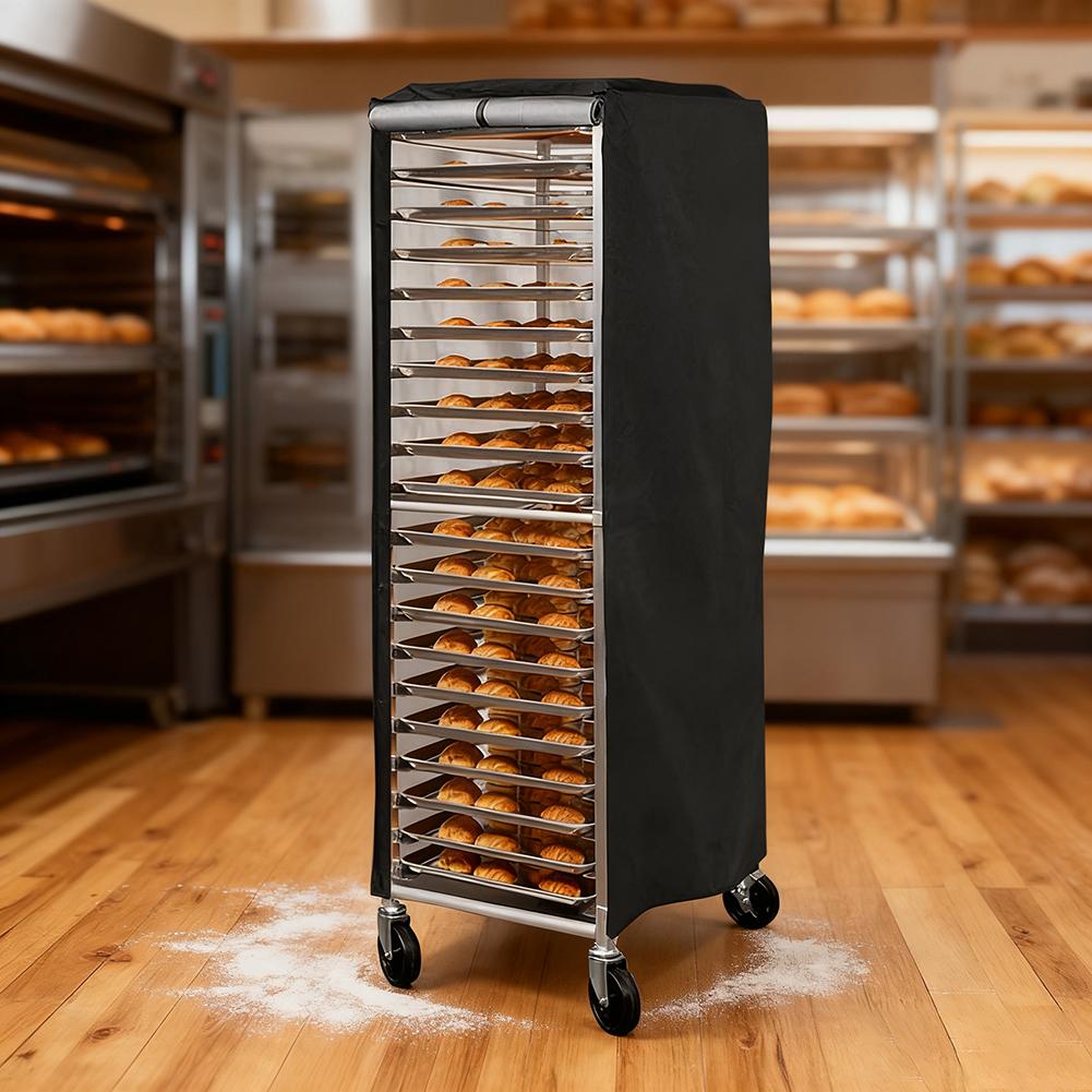 420D beschichtete Brotkorb-Staubschutzhülle mit Belüftungsfenster und Reißverschluss für Feuchtigkeitsschutz in Bäckereiumgebungen