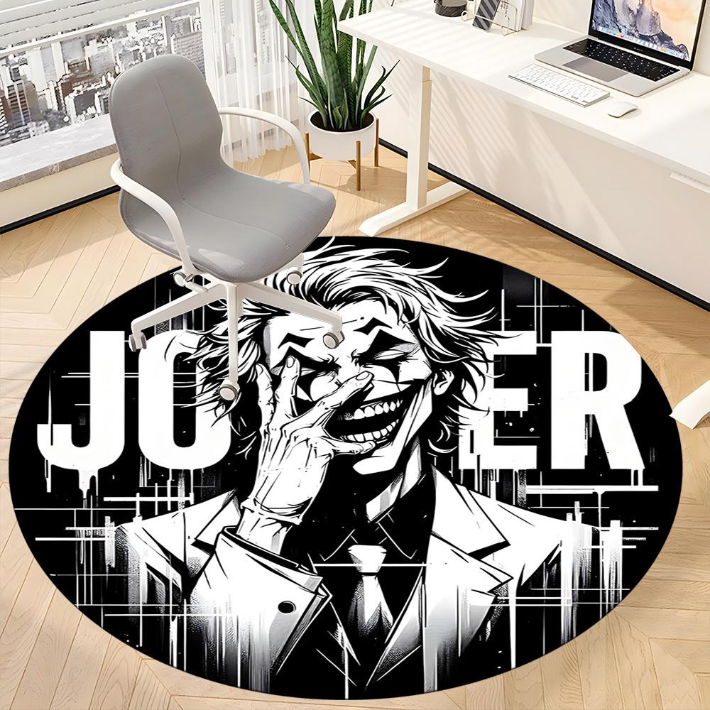 1pc Joker Artwork Office Round Area Rug, Under Office Chairs Bedroom Living Room Home Decor a0926052