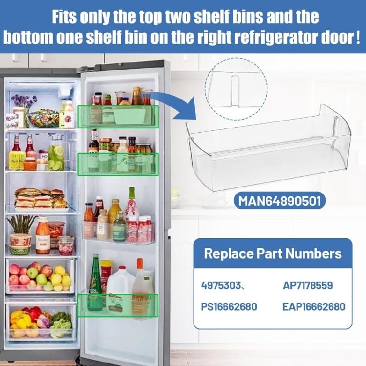 Easy Installation Refrigerator Bin Replacements Quick Setup Solution Fridge Organizer Suitable for Select Refrigerators