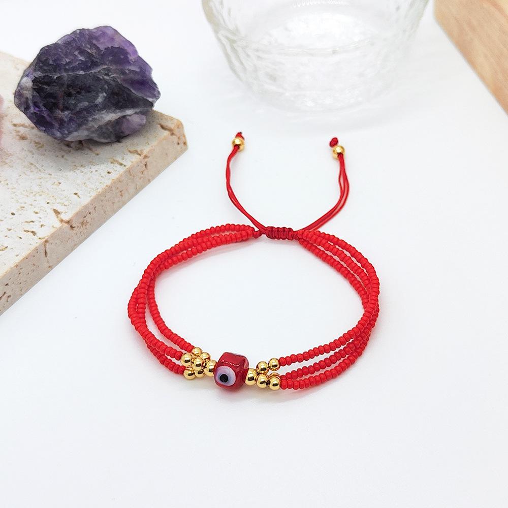 KKBEAD Evil Eye Bracelet Protection Jewelry for Women Lucky Red Thread Multilayer Bracelets Red Crystal Beaded Pulseras