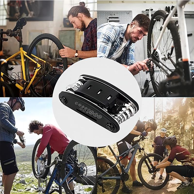 Mountain Bike Portable Socket, Multipurpose Wrench, Bicycle Multi Tool, Screwdriver, Motorcycle Repair Tools, 16 In 1