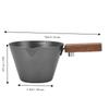 White/Black Finish Coffee Measuring Mug Wooden Handle Stainless Steel Measuring Cup  Cafe Use