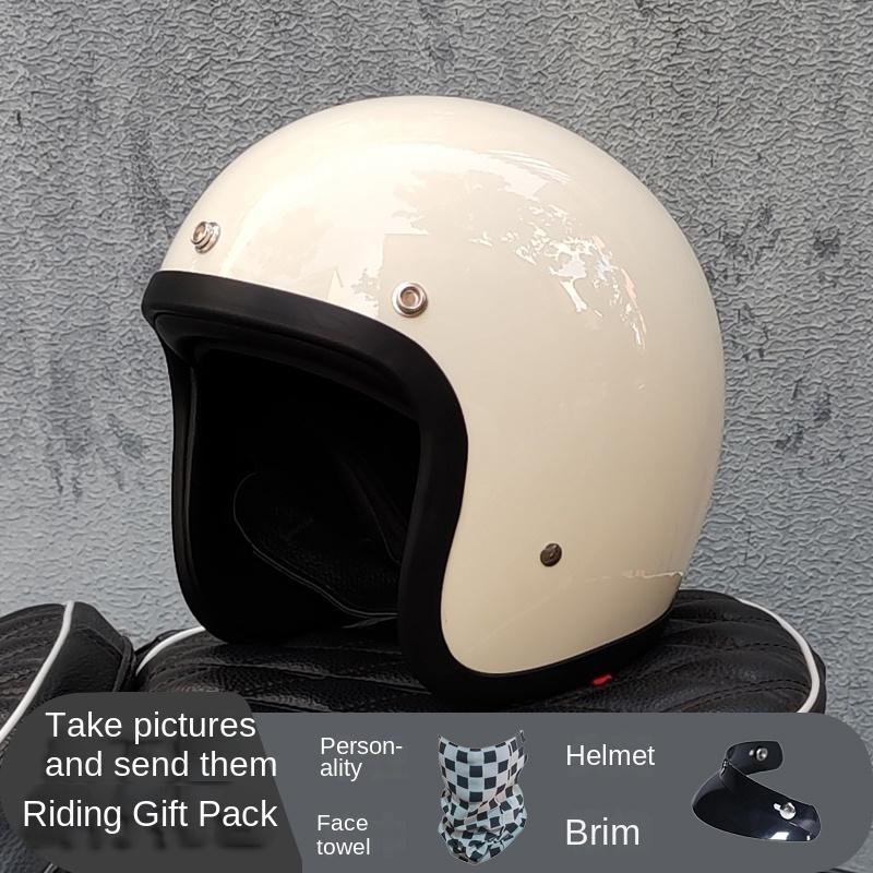 500TX Vintage Motorcycle Open Face Helmet Japan Technology Fiberglass Scooter Motorbike Riding Jet Casque Moto Casco