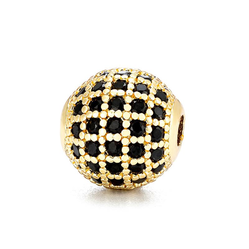 Copper Micro-set Diamond Ball Jewelry Accessories 10mm Round Spacer Beads for DIY Beading
