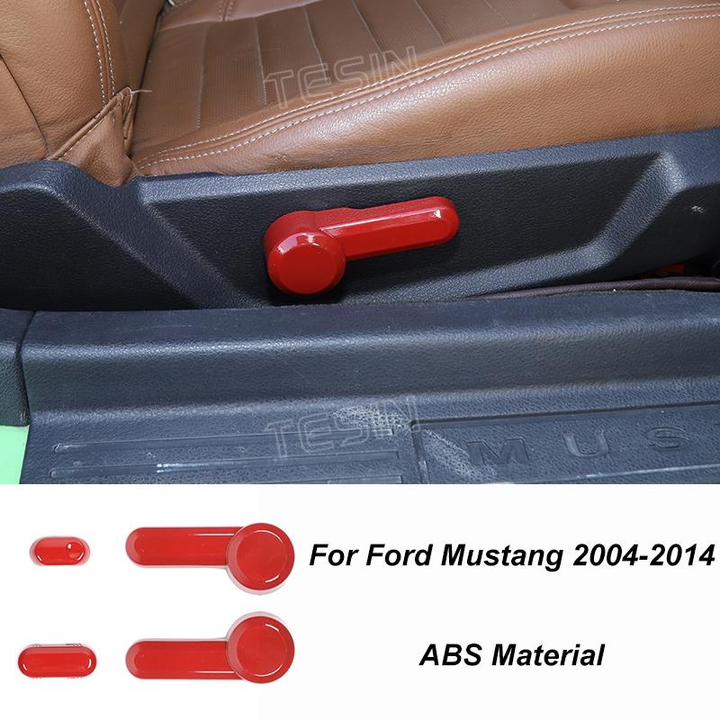 TESIN Car Red Interior Decoration Cover Stickers For Ford Mustang 2009 2010 2011 2012 2013 2014 Exterior Accessories Car