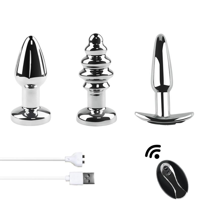 10 Frequency Remote Control Metal Vibrating Wearable Vibrating Posterior Plug Prostate Massager Masturbator Vibrator Sex Toys for Men and Women