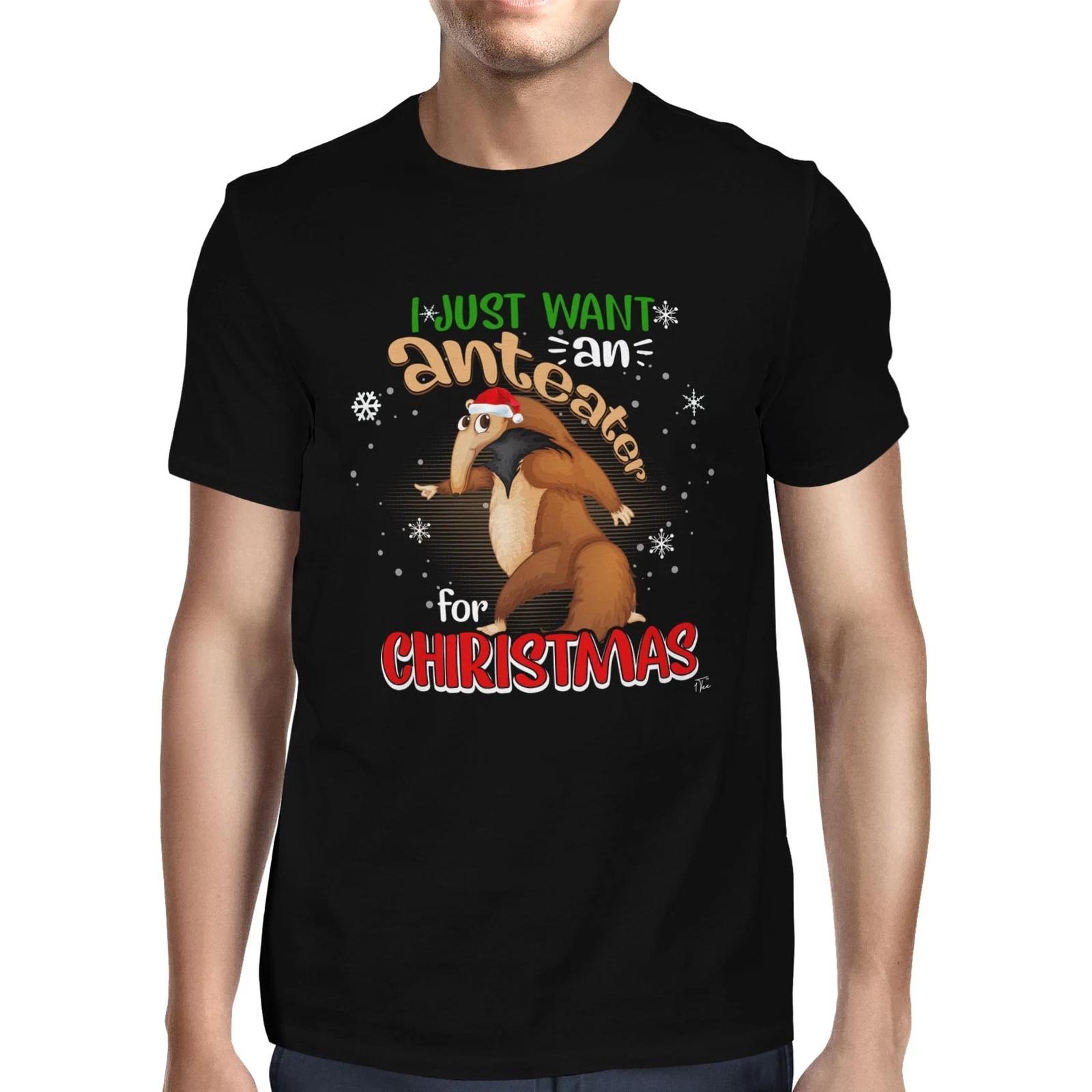 1Tee Mens I Just want an Anteater for Christmas T-Shirt XXXXL