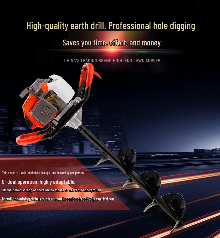 Two/Four-Stroke Single-Person Earth Auger and Tree Hole Digger