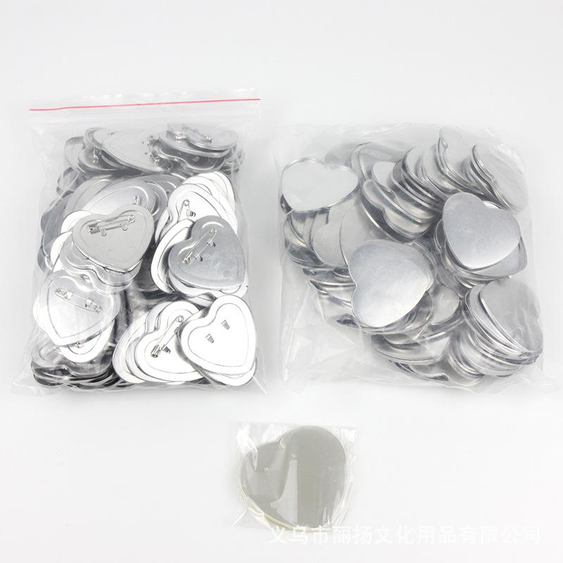 Heart-Shaped Frosted Iron Badge Pin (53x57mm) - High-Quality Brooch Lapel Accessory