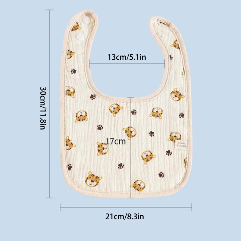 Soft & Absorbent Cotton Baby Drool Bibs 4 Layers Newborn Bibs Rabbit Lemon Pattern Baby Burp Cloth Suitable for Newborns