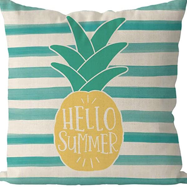 Nowa Nordycka Poszewka na Poduszkę z Lnu - Letni Nadruk Owocowy Poszewka na Poduszkę na Sofę