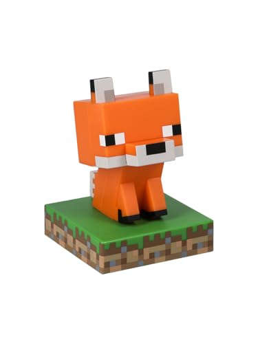 Официально лицензированный настольный светильник-лиса Minecraft от Paladone, Декор для игровой комнаты и Коллекционные предметы, Подарочный аксессуар в виде ночника для мальчиков и девочек, Игровая комната an