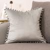 Pompom Velvet Cushion Cover Decorative Throw Cushion Covers Home Decor for Sofa Bedroom Pillowcase Pink Beige Pillow