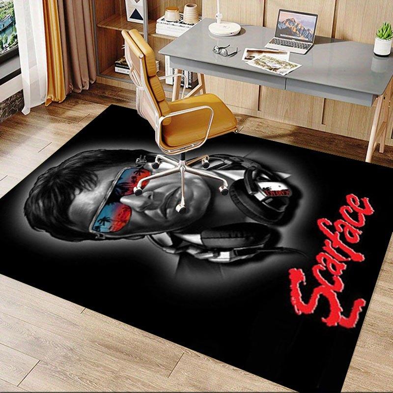 1 alfombrilla suave y cómoda para silla de oficina Scarface, para todas las estaciones, perfecta para la decoración del hogar, dormitorio u oficina, regalo perfecto para